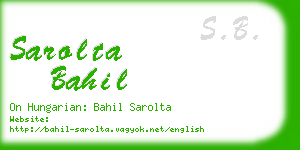 sarolta bahil business card
